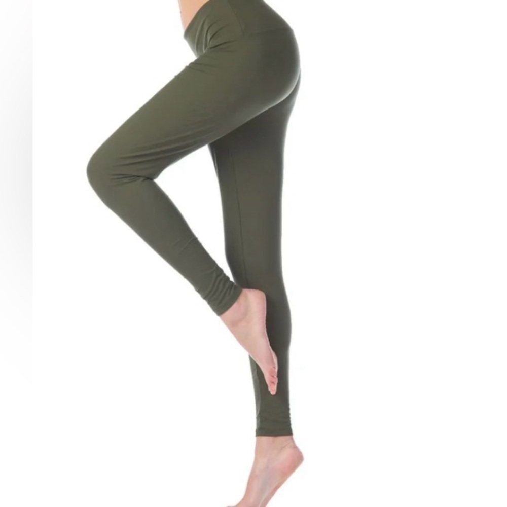 Intro Tummy control full length green Leggings, size large